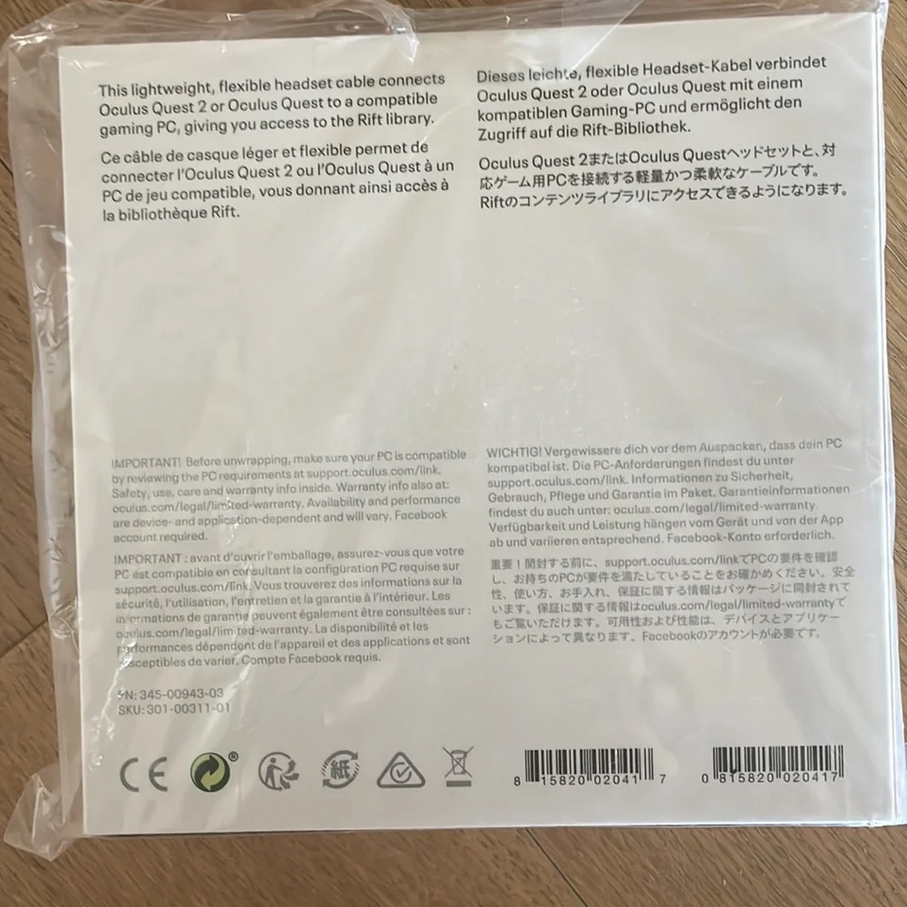 Oculus Link Virtual Reality Headset Cable for Quest 2 and Quest - 16FT (5M)